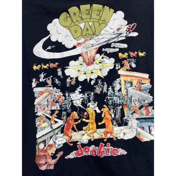 Green Day Dookie T-Shirt Black Graphic Tee Size Small Short sleeve Emo Punk Goth - Picture 1 of 15